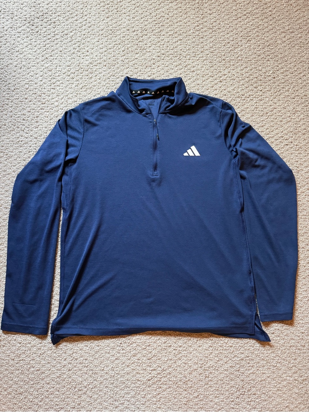 Adidas Men's Navy Blue AEROREADY Performance Quarter Zip Pullover Size M
